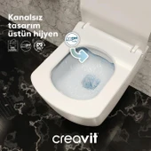 Creavit Elegant Rim-off Asma Klozet + Yavaş Kapanır Kapak + VitrA Gömme Rezervuar Set - 9