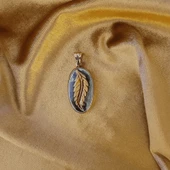 Ay Işığında Huzur Bronz Çini Taşlı Çelik Zincir Kolye thumbnail 3