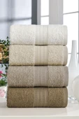 %100 Pamuk 4'lü El ve Yüz Havlusu Seti 50x90 Ruby - 1