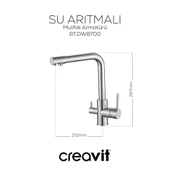 Creavit Su Arıtma Çıkışlı Mutfak Armatürü, Eviye Bataryası - 3