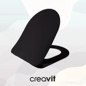 Creavit Terra Mat Siyah Asma Klozet + Yavaş Kapanır Kapak - 7