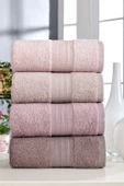 %100 Pamuk 4'lü El ve Yüz Havlusu Seti 50x90 Ruby - 1