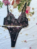 LOVE SECRET Desenli ve Dantelli Sütyen ve Tanga Şık ve Rahat KADIN iç Giyim - 5