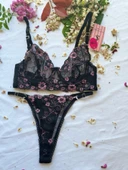 LOVE SECRET Desenli ve Dantelli Sütyen ve Tanga Şık ve Rahat KADIN iç Giyim - 1