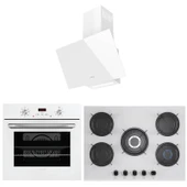 Lanova Crystal 3207W01 - G17402-106 - 3220W6 5'li Beyaz Cam Ankastre Set - 1