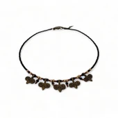 Hedea Doğal Taş Kolyesi Koyu Gökler Sıralı Bronze Kolye Kadınlar için thumbnail 2