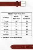 3.5 cm Tokalı %100 Hakiki Deri Garson Boy Çocuk Kemeri Siyah - 2