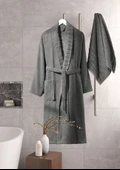Bornoz - Havlu Seti Carla Antrasit L/XL+50x90cm - 2