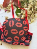 LOVE SECRET Dolgulu, Desenli Sütyen ve Tanga Kadın İç Çamaşır Takımı - 4