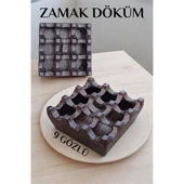 Modacar Kapaklı Zamak Döküm Kare Küllük Metal Kül Tablası - Kafe Küllüğü KAHVE - 1