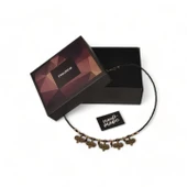 Hedea Doğal Taş Kolyesi Koyu Gökler Sıralı Bronze Kolye Kadınlar için thumbnail 4