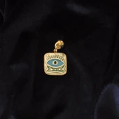 İlham Perisi Pirinç Çini Taşlı Çelik Zincir Kolye thumbnail 2