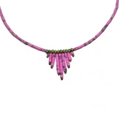 Düşen Damlalar Pembe Kadın Boncuk Kolye thumbnail 2