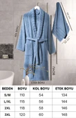 Bornoz - Havlu Seti Carla İndigo Mavi S/M+50x90cm - 4