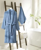 Bornoz - Havlu Seti Carla İndigo Mavi L/XL+50x90cm - 2