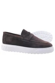 KAHVE ERKEK HAKİKİ SÜET LOAFER AYAKKABI - 3
