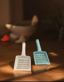 pet dar aralıklı kum küreği - kedi kumu temizleme küreği 2 li - 1