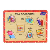 Nessiworld  ONY-196-197 Ahşap Tutmalı Okul Malzemeleri -Onyıl Oyuncak - 1