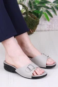 Ceyo Flora-6 Bej Tokalı Rahat Ortapedik Kadın Terlik thumbnail 1