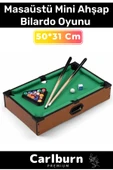 Özel Üretim Portatif Taşınabilir Dayanıklı Mini Masa Üstü Ahşap Bilardo Oyunu 50*31 Cm - 1