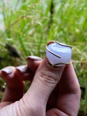 Doğal Taş Kalsedon Dev Boy Doğal Taşlı Ayarlanabilir Yüzük euy10k thumbnail 3