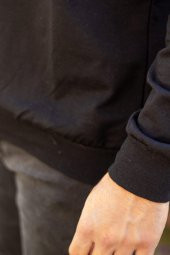 Erkek Siyah Invisible Yazılı Uzun Kollu Sweatshirt 21ESWTINVS - 4