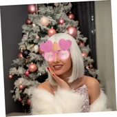 Pembe Renk Sim İşlenmiş Kalp Figürlü Parti Gözlüğü - 4