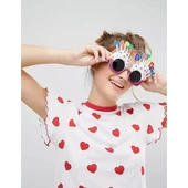 Happy Birthday Yazılı Beyaz Fuşya Renk Parti Gözlüğü 12x7 Cm - 3