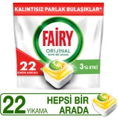 Fairy Hepsi Bir Arada Limon Bulaşık Makinesi Tableti 22'li 5 Adet - 2
