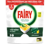 Fairy Hepsi Bir Arada Limon Bulaşık Makinesi Tableti 22'li 5 Adet - 1