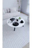 mokaparkavm Kozalak Yuvarlak Katlanabilir Ayaklı Gri Yer Sofrası 60 Cm Çaplı - 3