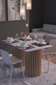 mokaparkavm BODRUM YEMEK MASASI  PORSELEN MERMER DEZGAH - 1