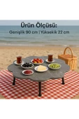 mokaparkavm Yaprak Form Katlanabilir Yer Piknik Ve Kahvaltı Sofrası Sahil Kamp Sofrası Dekoratif Şık Modern - 4