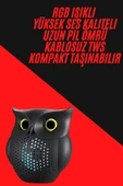 TWS Bluetooth Hoparlör Baykuş Tasarımlı Taşınabilir RGB Işıklı Uzun Pil Ömrü - 2