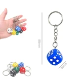 Zar Anahtarlık 1 Adet Araba Çanta Süs Anahtarlık - Mavi - 1