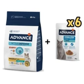 Advance Somonlu Kısırlaştırılmış Kedi Maması 10 Kg + 6 Adet Advance Morina Balıklı Kısır Kedi Pouch Yaş Maması 85 Gr - 1