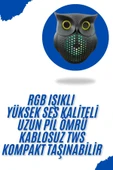 Baykuş Görünümlü Işıklı Bluetooth Speaker Bluetooth Hoparlör - 2