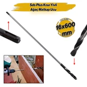 Matkap Uyumlu Sds Plus Ağaç Matkap Ucu Kısa Yivli 16 cm 60 cm 16 x 600 mm Hilti Ucu - 1