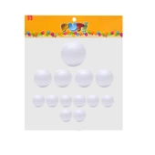 Puti Strafor Köpük Top Karışık Boy 6,5 cm-5 cm-3 cm 13 Adet (KOD : 06352) - 2