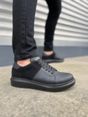 Boost Bağcıklı Deri Süet Erkek Günlük Sneaker Ayakkabı - Siyah Süet - 1