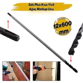 Matkap Uyumlu Sds Plus Ağaç Matkap Ucu Kısa Yivli 12 cm 60 cm 12 x 600 mm Hilti Ucu - 1