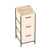 3 Çekmeceli Çok Amaçlı Dolap Büyük Boy Komodin Sehpa Çam 1619 - 5