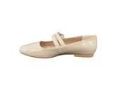 Ventes 5551301Z Küt Burun Çift Bantlı Günlük Şık Rugan Kadın Babet Ayakkabı - 6