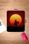SonicTouch Bilek Destekli Yalnız Kovboy Kırmızı Dikdörtgen Pürüzsüz Yüzey Dikişsiz Mouse Pad 18x22cm - 2