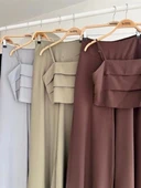 Crop Plazzo Pantolon Takım 10155-08 - 12