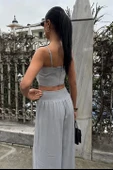 Crop Plazzo Pantolon Takım 10155-08 - 6