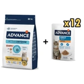 Advance Somonlu Yetişkin Kedi Maması 3 kg + 12 Adet Advance Tavuklu Yetişkin Kedi Pouch Yaş Maması 85 Gr - 1
