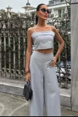 Crop Plazzo Pantolon Takım 10155-08 - 3
