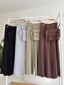 Crop Plazzo Pantolon Takım 10155-08 - 7