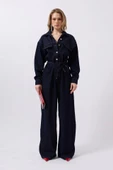 Düğme Detaylı Denim Tulum - 2